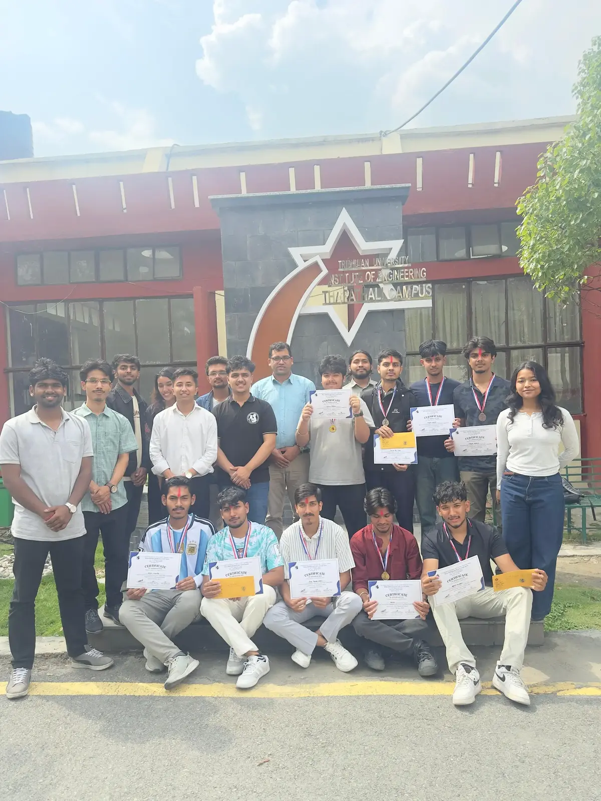 Students representing CESS Thapathali Campus at a quiz competition